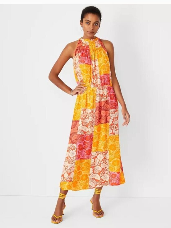 Ann Taylor Dresses & Skirts - Ann Taylor Patchwork Floral Maxi Dress Size Small